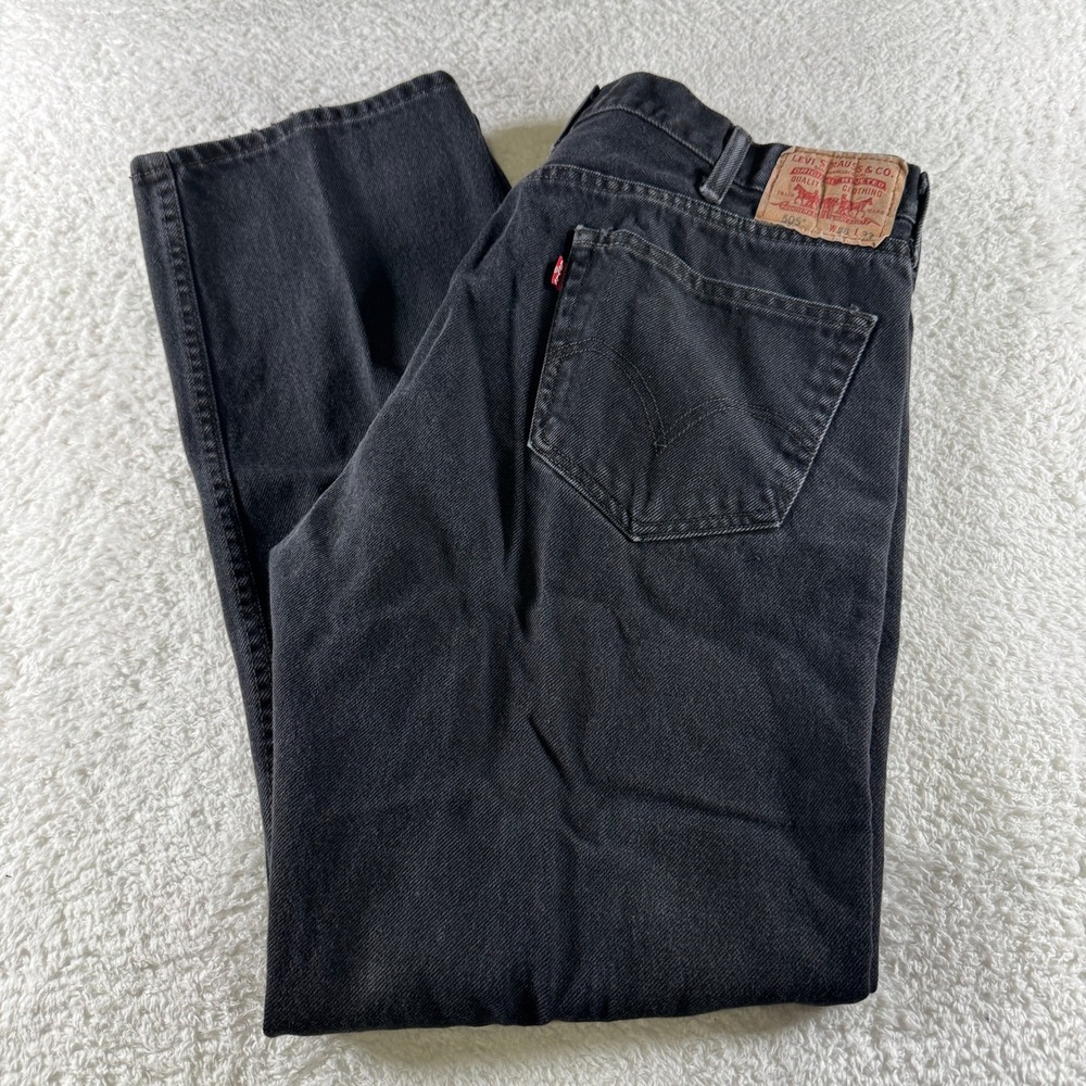 VTG Y2K 2000s Levi's 505 Regular Fit Straight Leg Red Tab Denim Jeans 38x32